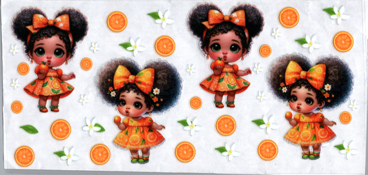 16oz Little Girl Orange Dress Kids