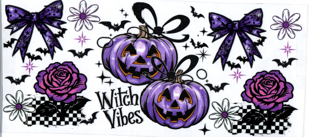 16oz blue jack o lanterns & bows & flowers halloween 68