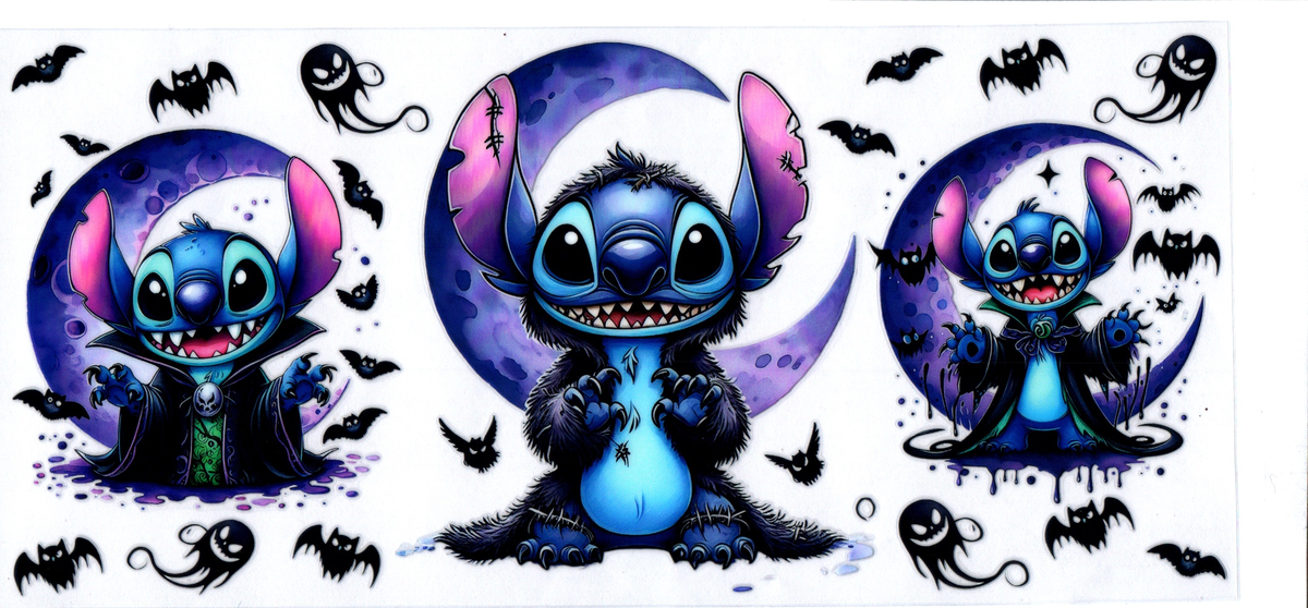 16oz Blue Guy with spooky robes and bats Halloween 68