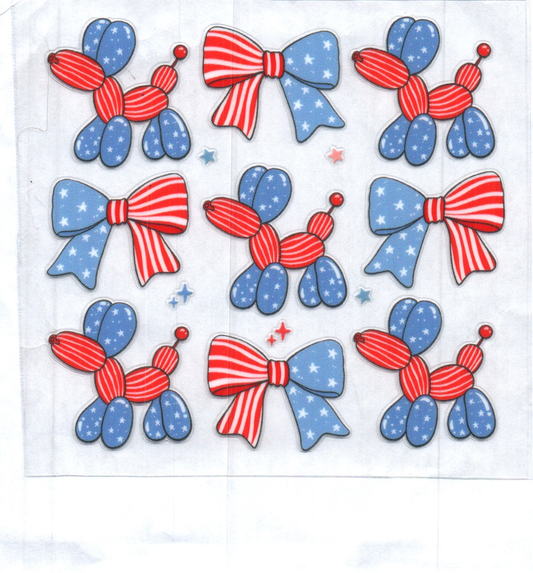 RWB Balloon Dogs Patriotic Decal