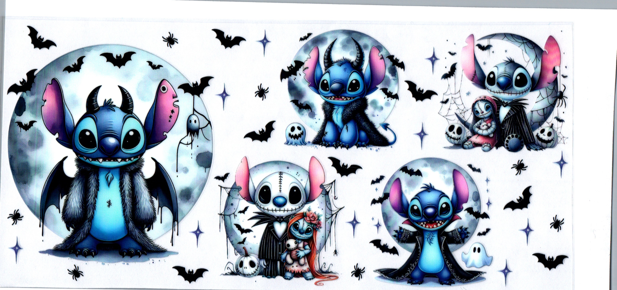 16oz Blue Guy with spooky robes and full moons Halloween 69