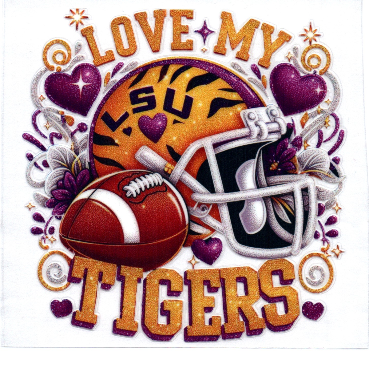 love my LSU tigers Single Decal football 69