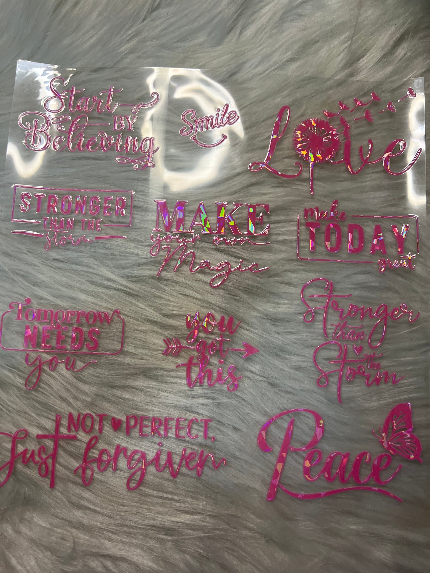 Holographic Pink Positive Affirmations Element 2