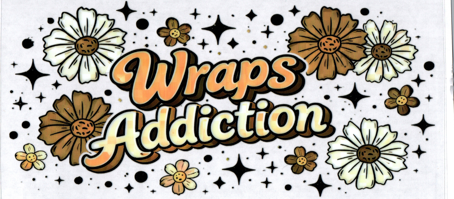 16 oz Wraps Addiction brown flowers 7