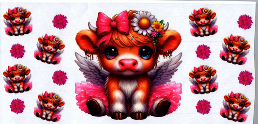 16 oz Baby Cow in pink dress & angel wings 7