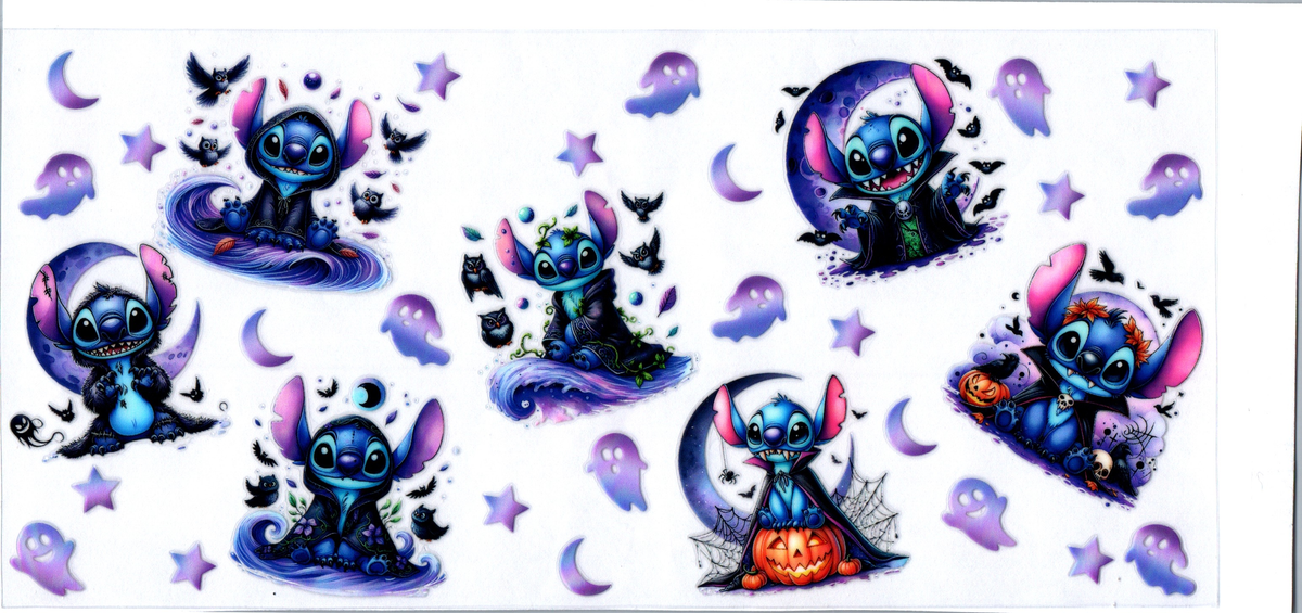 16oz Blue Guy minis with purple ghosts Halloween 71