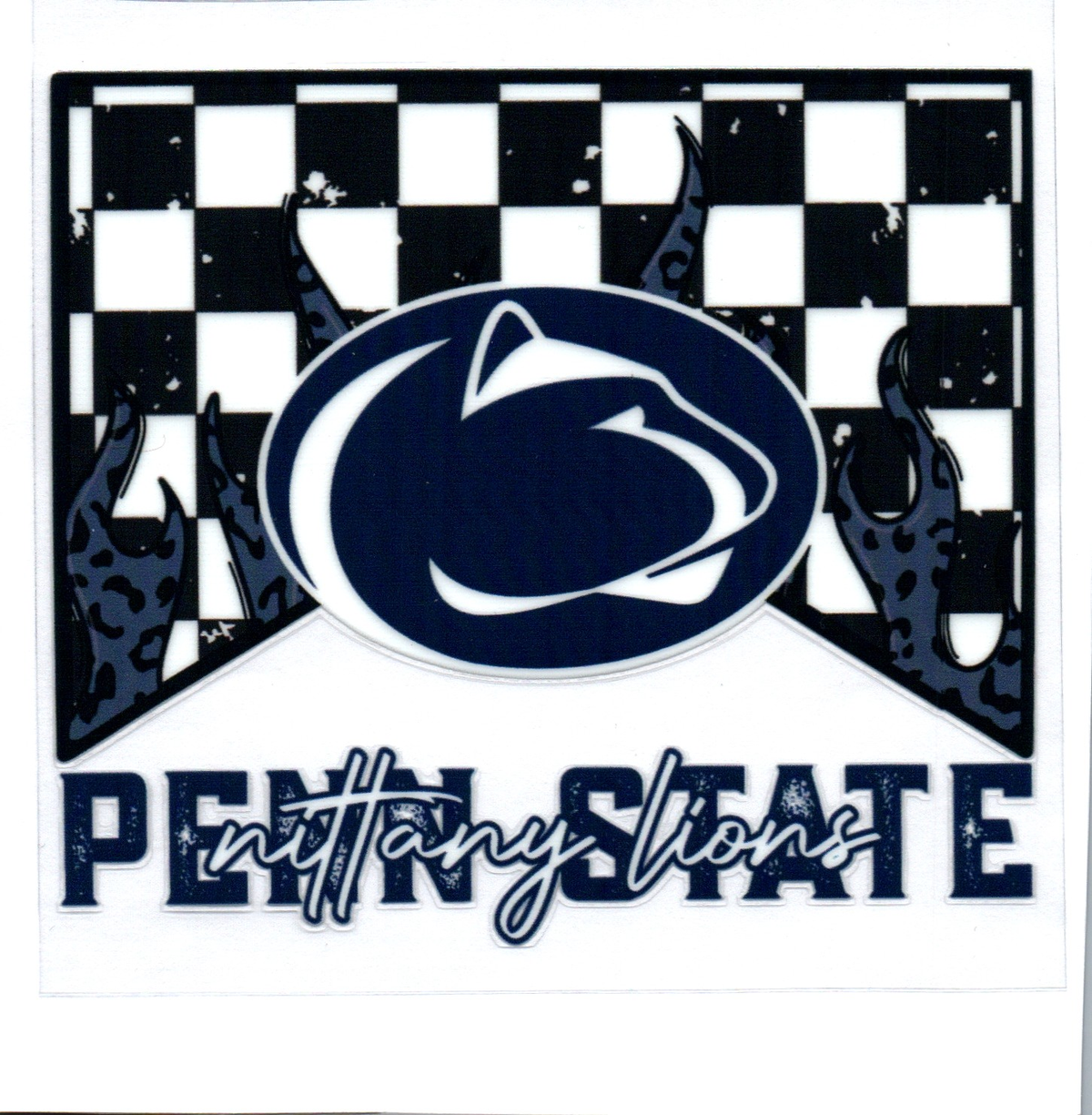 nittany lions checkered Single Decal football 71