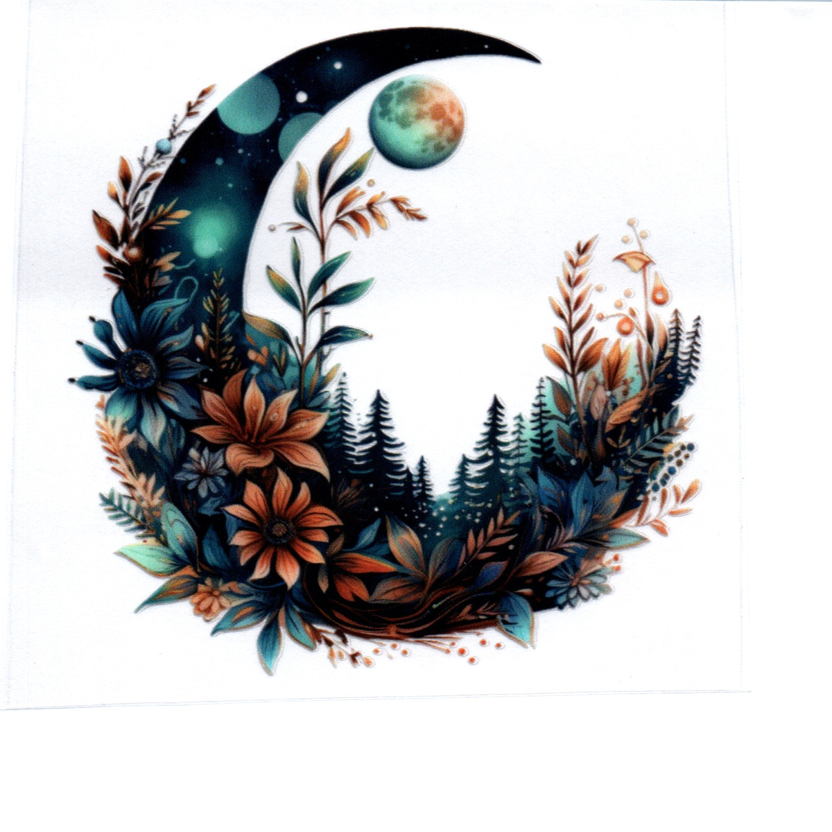 Moon & flowers Single Decal 71