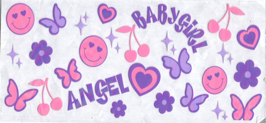16oz Angel Baby Girl Wording with Cherries Kids