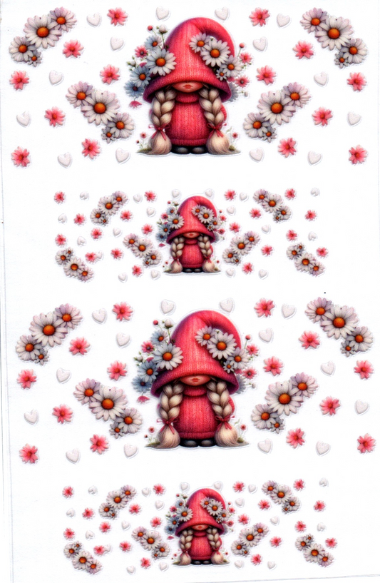 Pink Girl Gnome w/braids Stanley Key Chain Wrap Double 72
