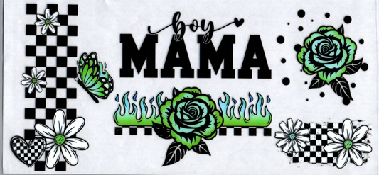 16oz Boy Mama w/green rose