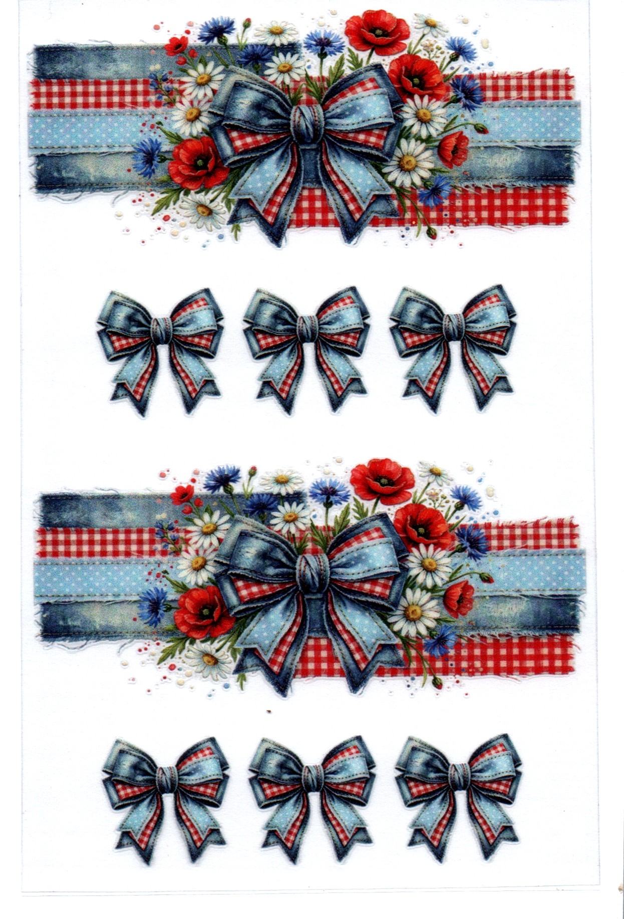 RWB Denim Bow Stanley Key Chain Wrap Double 7