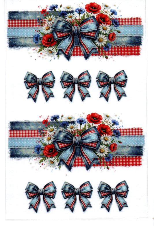 RWB Denim Bow Stanley Key Chain Wrap Double 7