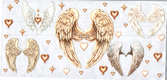 16oz White and Gold Angel Wings