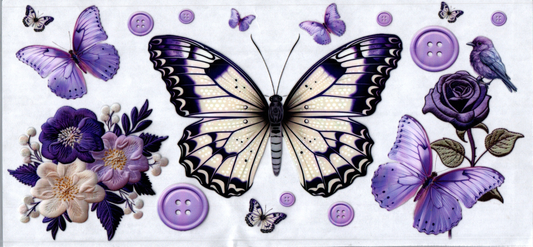 16oz Lavender and White Butterfly 73