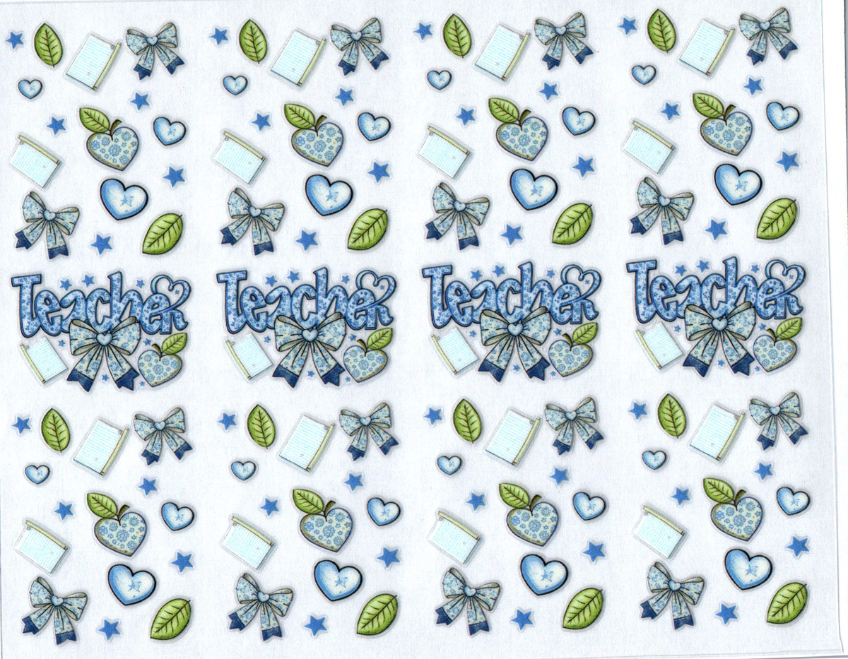 teacher blue hearts & bows pen wraps 73