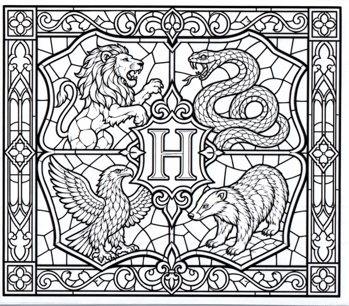 HP house crests stained glass 20oz 7