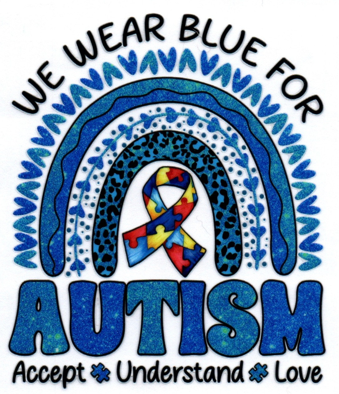 We wear blue for Autism Single Decal 7