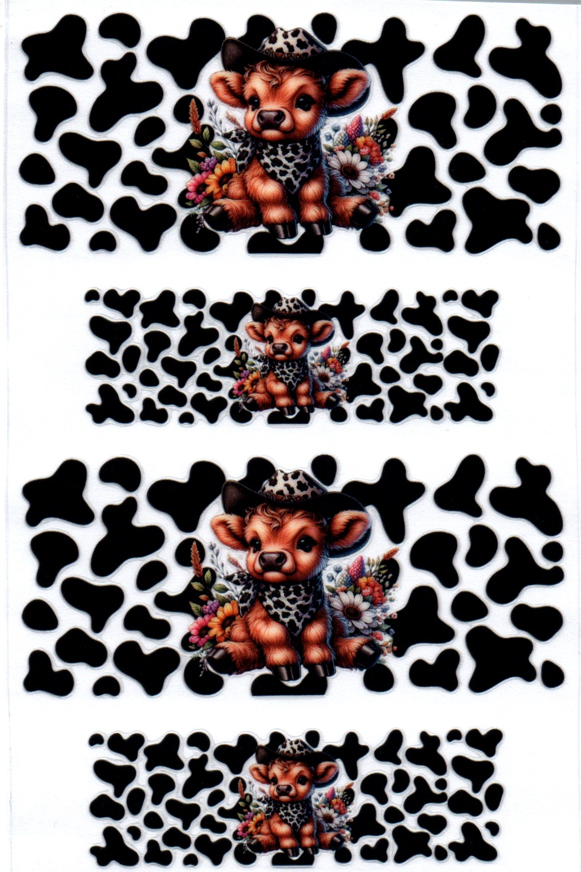 Black spots & cow & flowers Stanley Key Chain Wrap Double 74