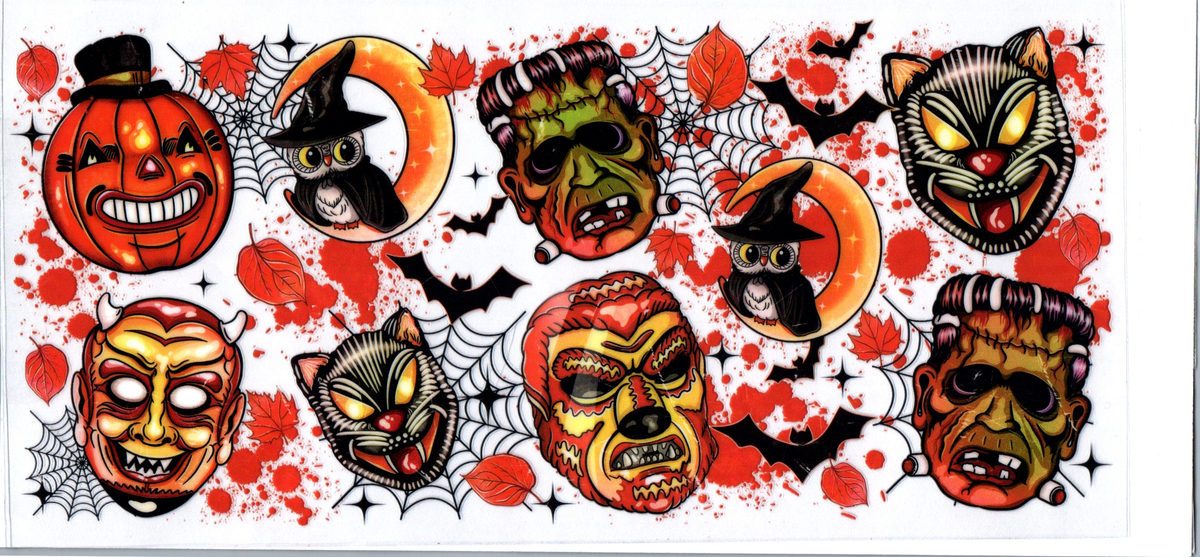 16oz monster face jack o lanterns , owl on moon halloween 74