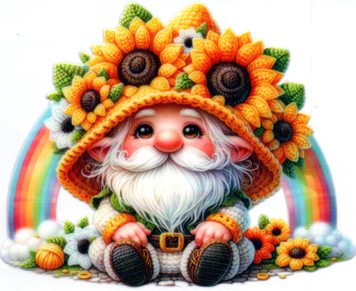 Gnome knotted w/rainbow Misc. Single Decal 74