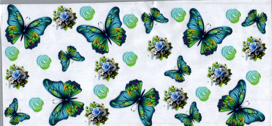 16oz Blue/Green Butterfly 75