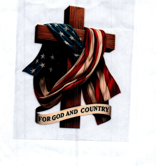 Cross for God & Country Decal
