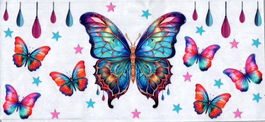 16oz Stained Glass Butterfly 76