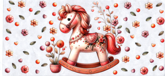 16oz Pink Rocking Horse Kids
