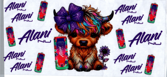 16 oz Purple Alani Girl Cow with Bow #77