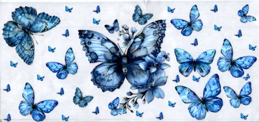 16oz 2-Toned Blue Butterfly 77