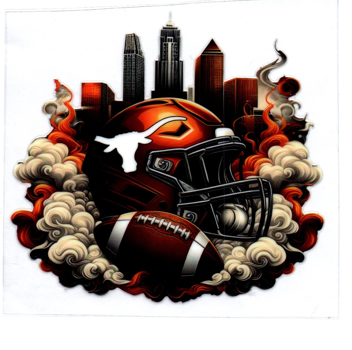 TX longhorns skyscrapers Single Decal football 77