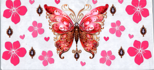 16oz Pink Butterfly 78