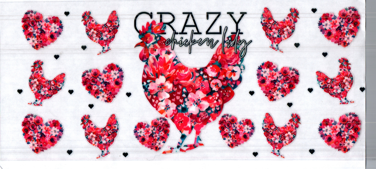 16 oz crazy chicken lady floral pattern assorted 79