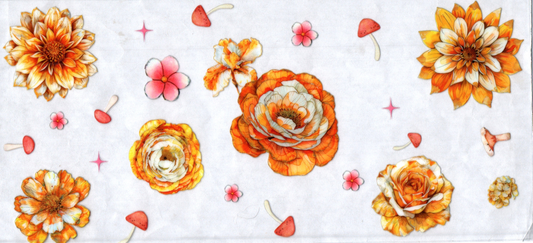 16oz Orange Flowers 80