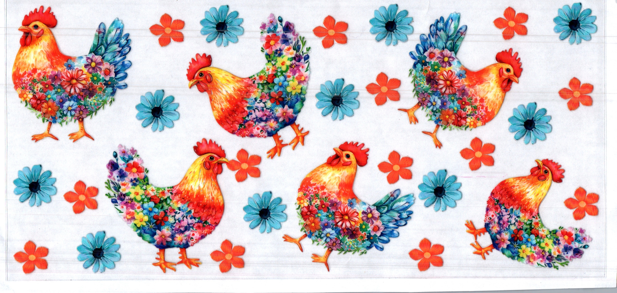 16 oz many chicks with multi color flowers assorted 80