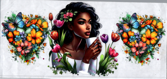 16oz Girl w/ Pretty Flowers 81