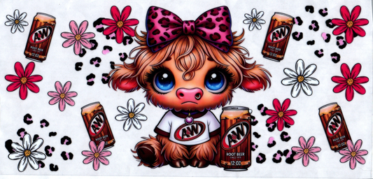 16 oz A&W Leopard Bow Cow #81