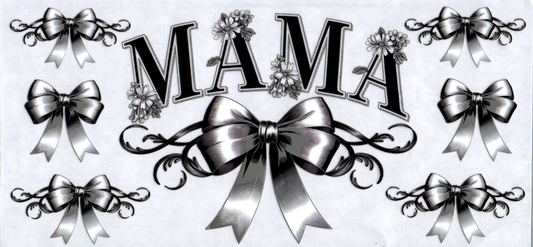 16oz Mama Black & Silver w/bow