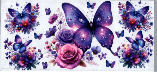 16oz Jeweled Purple Butterfly 81