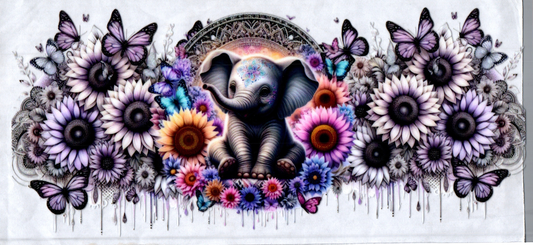 16oz Elephant w/ Flowers 83