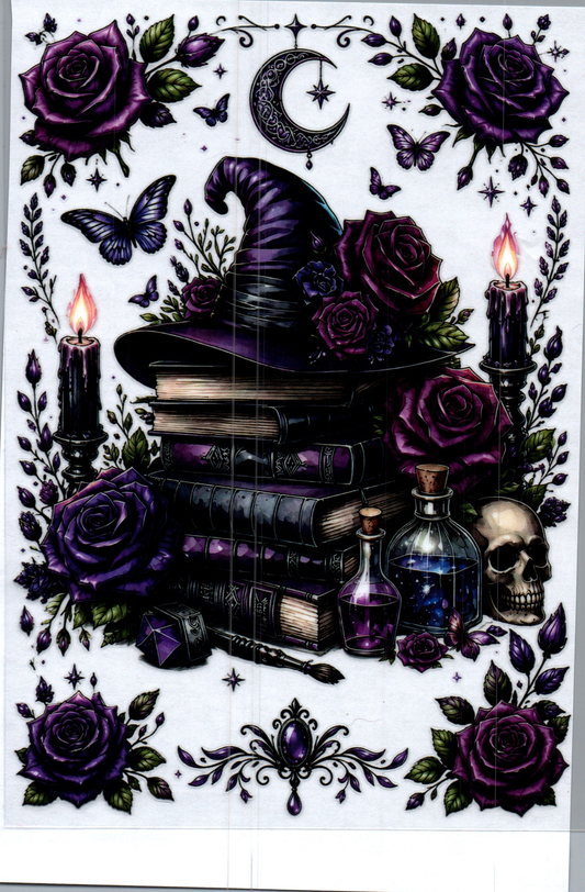 Purple Books & Hat A5 8