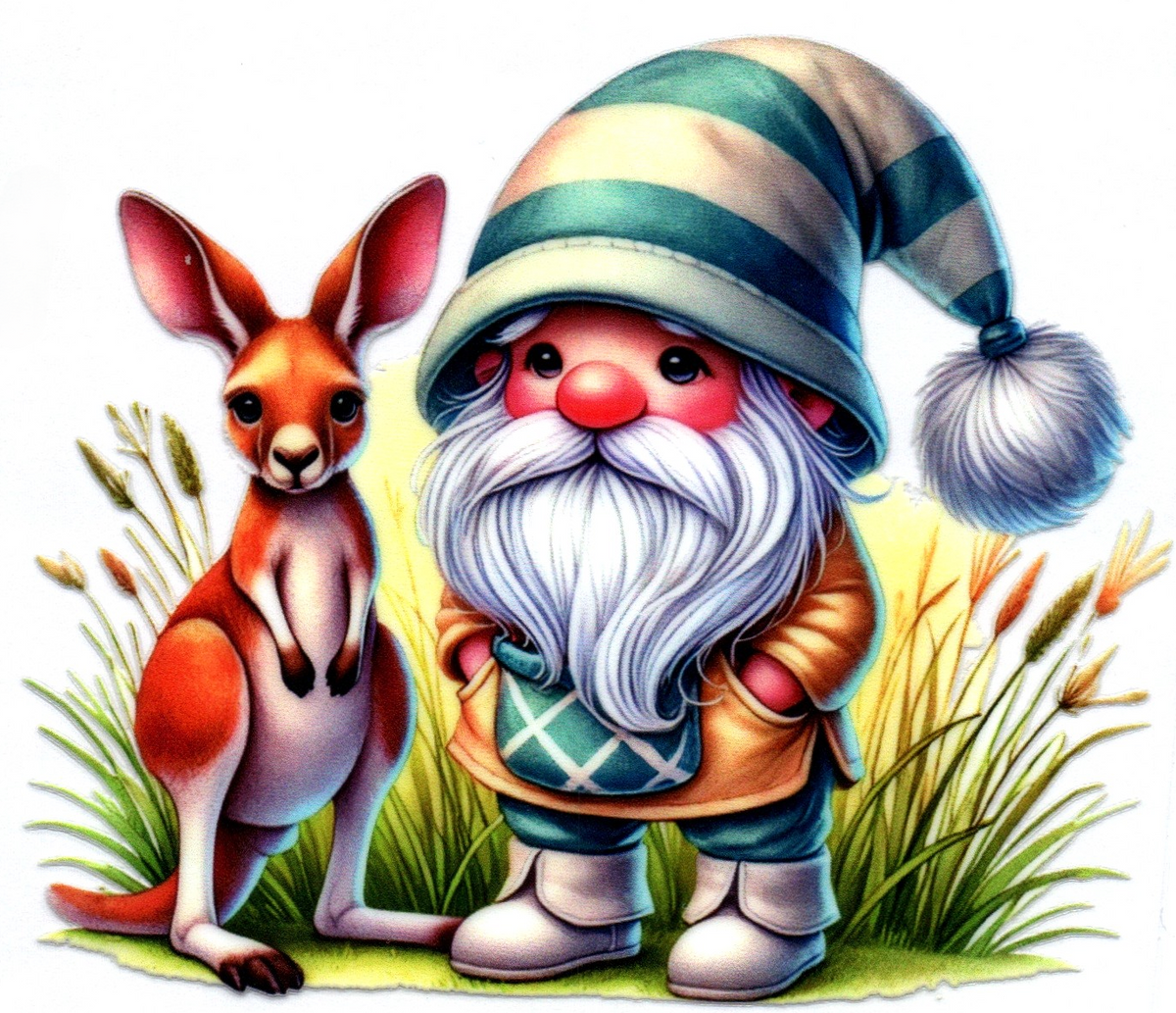 Gnome w/kangaroo Misc. Single Decal 84