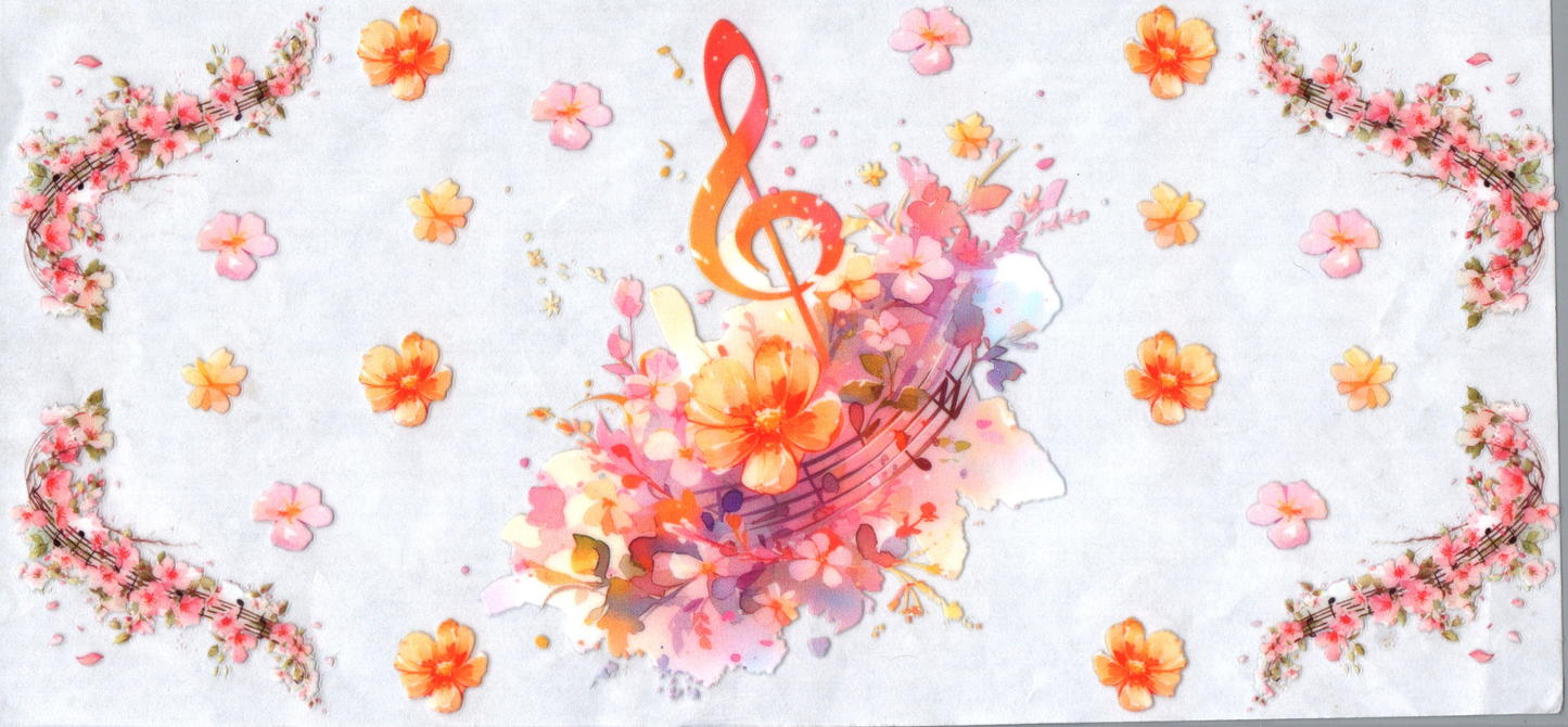 16 oz Music note and flowers 85