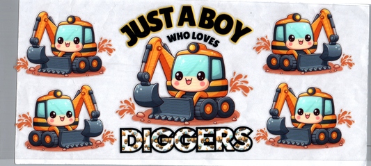 16oz Just a Boy who love Diggers Kids