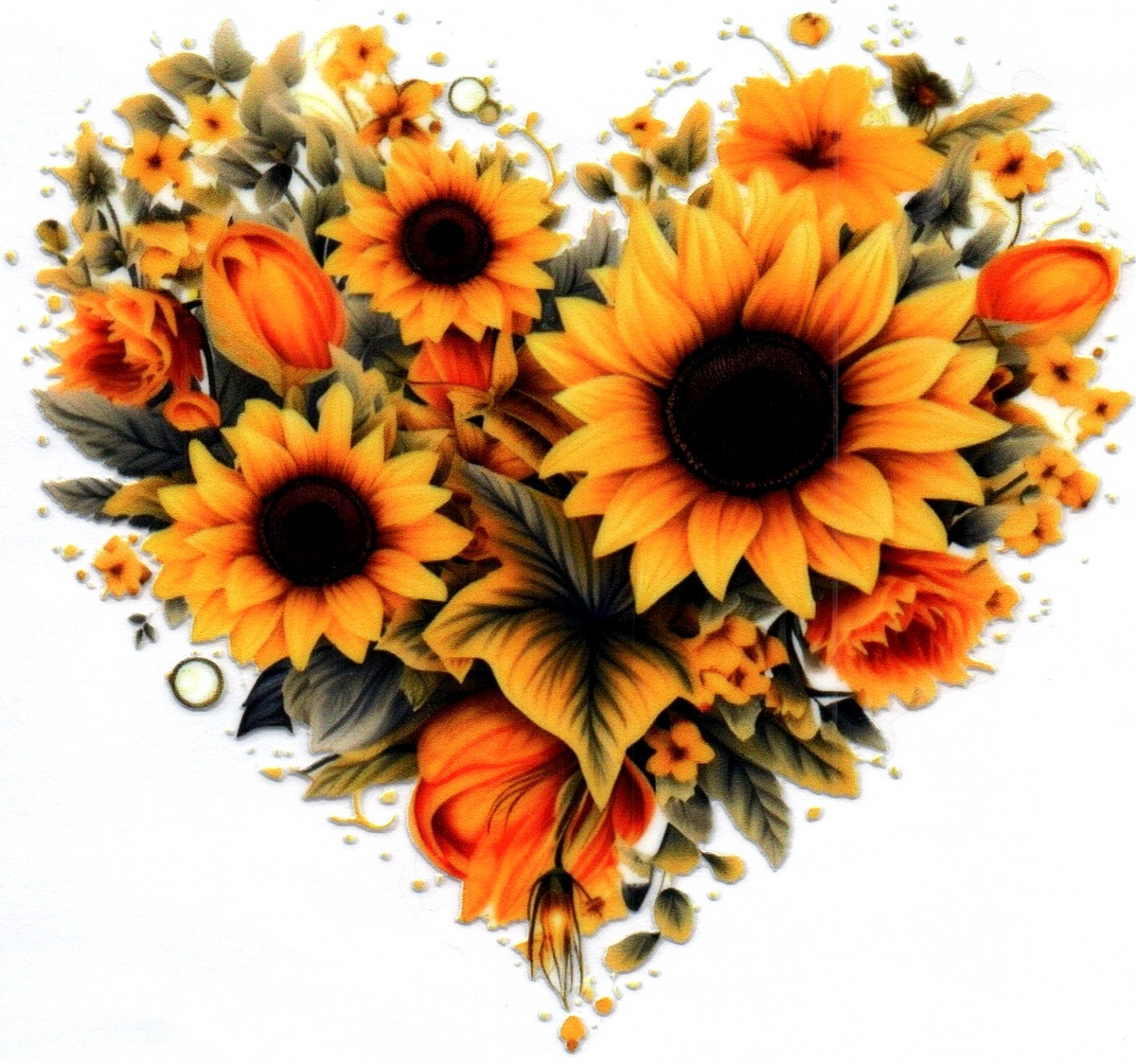 Sunflowers in a heart shape Misc. Single Decal 85