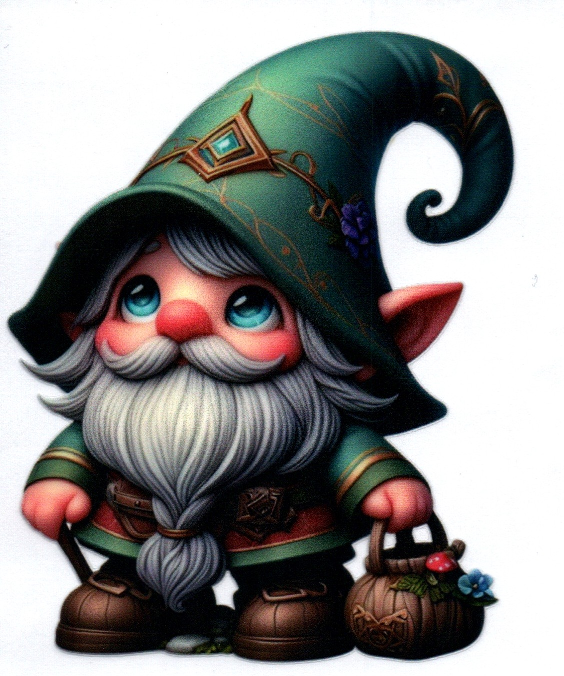 Gnome w/basket Misc. Single Decal 85