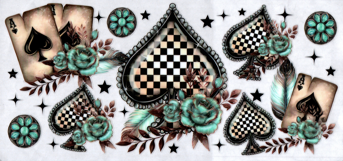 16oz checker hearts ace cards 85