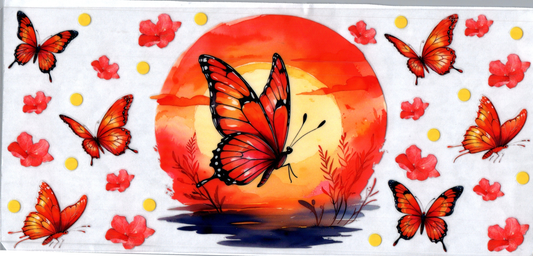 16oz Red Butterfly in the Sunset 86
