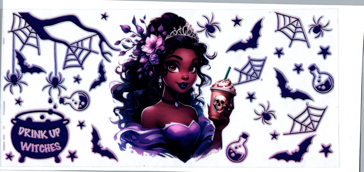 16oz Purple royal lady drink up witches Halloween 86